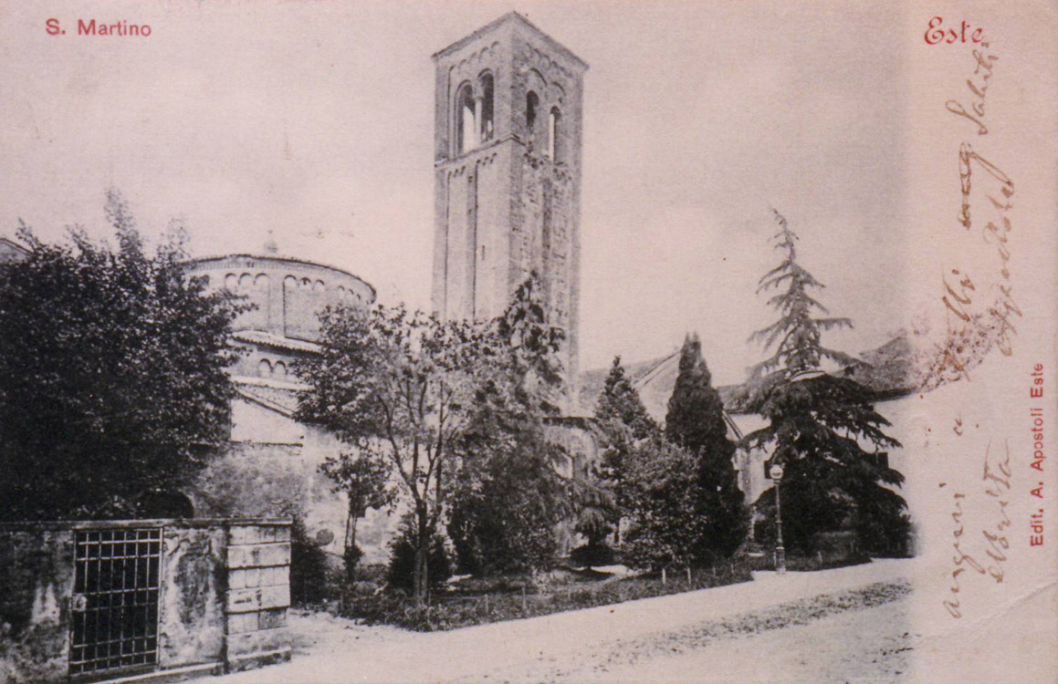 Abside e campanile in cartolina d'epoca @ Chiesa di San Martino