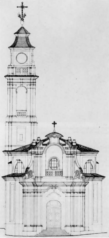Rilievo della facciata e del campanile @ Chiesa di Santa Marta